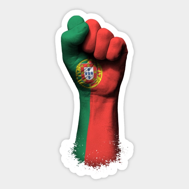 Flag of Portugal on a Raised Clenched Fist Sticker by jeffbartels